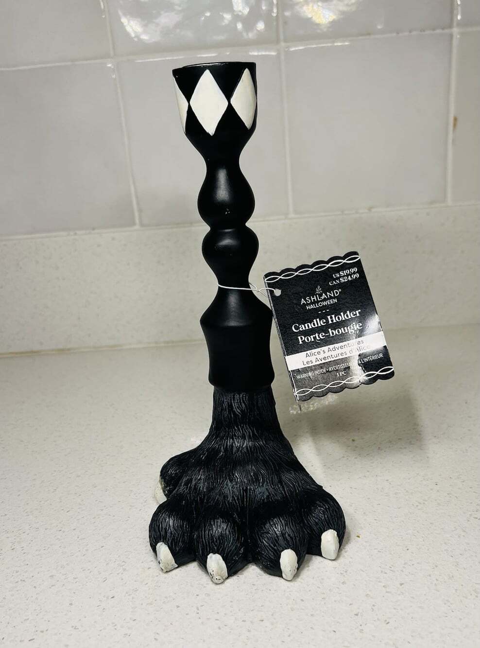Ashland Alice’s Adventures Cheshire Cat Paw Candle Holder Halloween 8.5”